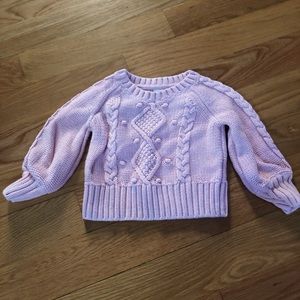 Pink Gap cable knit sweater